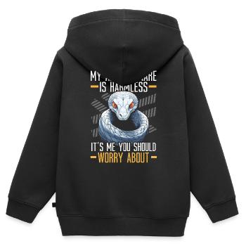 Albino Ball Phyton Giftige Schlange Albino Schlange - Kinder Premium Organic Zip Hoodie - Schwarz - Hinten - AI Model Kid Male (0cm)