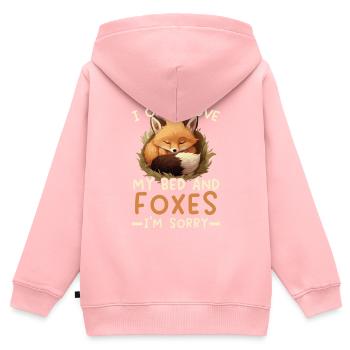 Schlafende Fuchs Schlafmütze Nickerchen Schlaf Fuchs Liebhaber - Kinder Premium Organic Zip Hoodie - Rosa - Hinten - AI Model Kid Female (0cm)