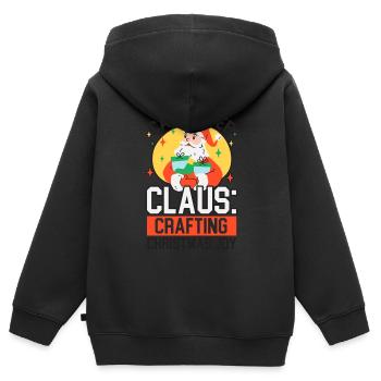 Des dents gaies et rayonnantes pour Noël - Sweat Premium à capuche zippé enfant bio - noir - Dos - AI Model Kid Male (0cm)