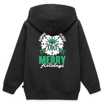 Keine Karies unter dem Mistelzweig Zahnärztliche W - Kinder Premium Organic Zip Hoodie - Schwarz - Hinten - AI Model Kid Male (0cm)