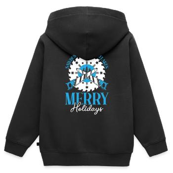 Keine Karies unter dem Mistelzweig Zahnärztliche W - Kinder Premium Organic Zip Hoodie - Schwarz - Hinten - AI Model Kid Male (0cm)