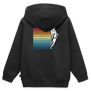 Retro Taikonaut Cosmonaute Vaisseau Spatial Spaceman - Sweat Premium à capuche zippé enfant bio - noir - Dos - AI Model Kid Male (0cm)