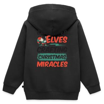 Applaudissements de Noël et dentisterie dentaire propre - Sweat Premium à capuche zippé enfant bio - noir - Dos - AI Model Kid Male (0cm)