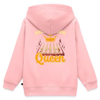 Jeu de stratégie de société de backgammon jeu de dés - Sweat Premium à capuche zippé enfant bio - rose - Dos - AI Model Kid Female (0cm)