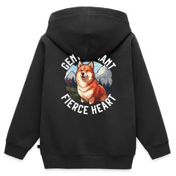Akita Hund Liebhaber Japanische Welpenrasse Haustierbesitzer Welpe - Kinder Premium Organic Zip Hoodie - Schwarz - Hinten - AI Model Kid Male (0cm)