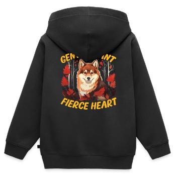 Akita Hund Liebhaber Japanische Welpenrasse Haustierbesitzer Welpe - Kinder Premium Organic Zip Hoodie - Schwarz - Hinten - AI Model Kid Male (0cm)