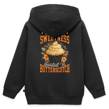 Butterscotch Sweet Caramel Food Foodie Butter - Sweat Premium à capuche zippé enfant bio - noir - Dos - AI Model Kid Male (0cm)