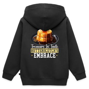Butterscotch Sweet Caramel Food Foodie Butter - Sweat Premium à capuche zippé enfant bio - noir - Dos - AI Model Kid Male (0cm)