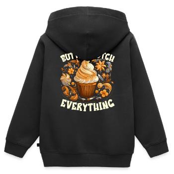 Butterscotch Sweet Caramel Food Foodie Butter - Sweat Premium à capuche zippé enfant bio - noir - Dos - AI Model Kid Male (0cm)