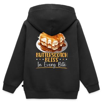 Butterscotch Sweet Caramel Food Foodie Butter - Sweat Premium à capuche zippé enfant bio - noir - Dos - AI Model Kid Male (0cm)