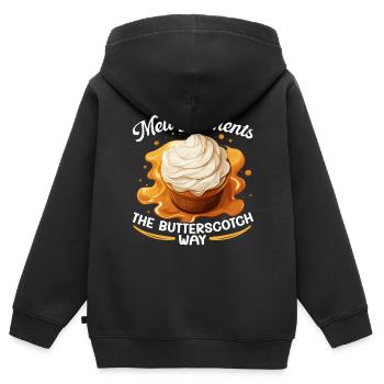 Butterscotch Sweet Caramel Food Foodie Butter - Sweat Premium à capuche zippé enfant bio - noir - Dos - AI Model Kid Male (0cm)