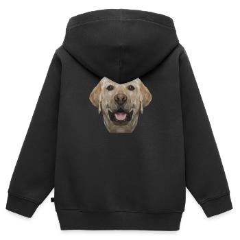 Polygon Wauwau Hund Vierbeiner Labrador Retriever - Kinder Premium Organic Zip Hoodie - Schwarz - Hinten - AI Model Kid Male (0cm)