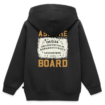 Ouija Board Paranormal Spirit Board Halloween - Sweat Premium à capuche zippé enfant bio - noir - Dos - AI Model Kid Male (0cm)