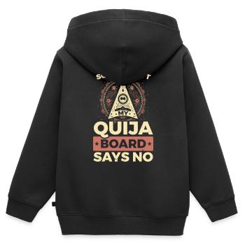 Ouija Board Paranormal Spirit Board Halloween - Sweat Premium à capuche zippé enfant bio - noir - Dos - AI Model Kid Male (0cm)