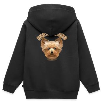 Best Friend Yorkie Vierbeiner Wauwau Yorkshire - Kinder Premium Organic Zip Hoodie - Schwarz - Hinten - AI Model Kid Male (0cm)