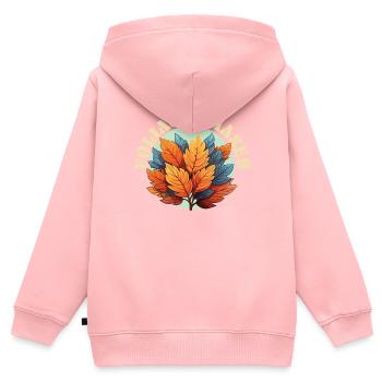 Feuille Peeping Automne Feuille Peeper Automne Feuillage - Sweat Premium à capuche zippé enfant bio - rose - Dos - AI Model Kid Female (0cm)
