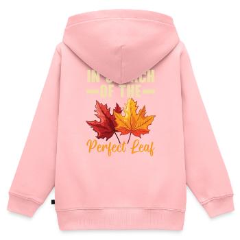 Feuille Peeping Automne Feuille Peeper Automne Feuillage - Sweat Premium à capuche zippé enfant bio - rose - Dos - AI Model Kid Female (0cm)