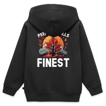Blatt gucken Herbst Blattgucker Herbstlaub - Kinder Premium Organic Zip Hoodie - Schwarz - Hinten - AI Model Kid Male (0cm)