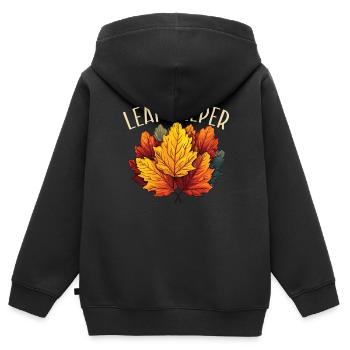 Blatt gucken Herbst Blattgucker Herbstlaub - Kinder Premium Organic Zip Hoodie - Schwarz - Hinten - AI Model Kid Male (0cm)
