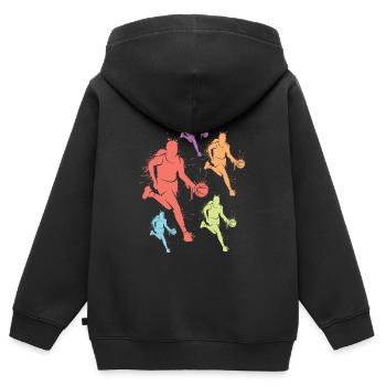 Basketballerin Kinder Basketball Mädchen - Kinder Premium Organic Zip Hoodie - Schwarz - Hinten - AI Model Kid Male (0cm)