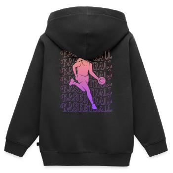 Basketball Damen Mädchen Basketballerin - Kinder Premium Organic Zip Hoodie - Schwarz - Hinten - AI Model Kid Male (0cm)