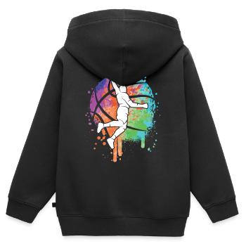 Basketball Männer Basketballer Basketballspieler - Kinder Premium Organic Zip Hoodie - Schwarz - Hinten - AI Model Kid Male (0cm)