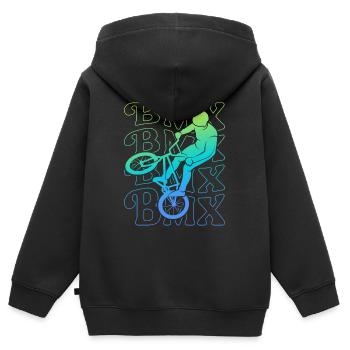 Vintage BMX Stunts Bike Kinder Fahrrad BMX Jungen - Kinder Premium Organic Zip Hoodie - Schwarz - Hinten - AI Model Kid Male (0cm)