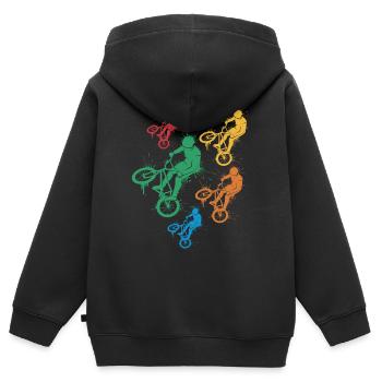 BMX Stunts Bike Mädchen Jungen Fahrrad BMX Kinder - Kinder Premium Organic Zip Hoodie - Schwarz - Hinten - AI Model Kid Male (0cm)