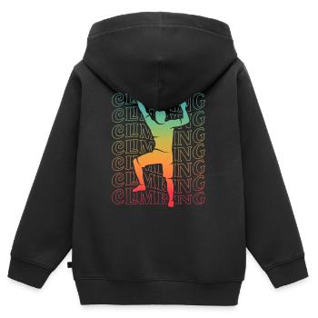 Bouldern Freiklettern Jungen Berge Klettern - Kinder Premium Organic Zip Hoodie - Schwarz - Hinten - AI Model Kid Male (0cm)