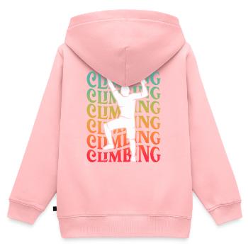 Bouldern Freiklettern Mädchen Jungen Klettern - Kinder Premium Organic Zip Hoodie - Rosa - Hinten - AI Model Kid Female (0cm)