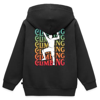 Bouldern Freiklettern Mädchen Jungen Klettern - Kinder Premium Organic Zip Hoodie - Schwarz - Hinten - AI Model Kid Male (0cm)