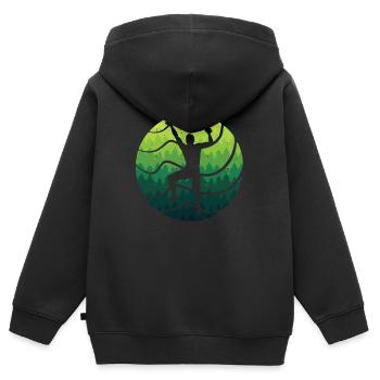 Klettern Freiklettern Kinder Jungen Bouldern - Kinder Premium Organic Zip Hoodie - Schwarz - Hinten - AI Model Kid Male (0cm)