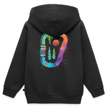 Bouldern Freiklettern Berge Klettern Kinder - Kinder Premium Organic Zip Hoodie - Schwarz - Hinten - AI Model Kid Male (0cm)