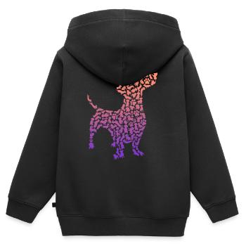 Dackel Mama Dachshund Liebhaber Frauen Teckel - Kinder Premium Organic Zip Hoodie - Schwarz - Hinten - AI Model Kid Male (0cm)