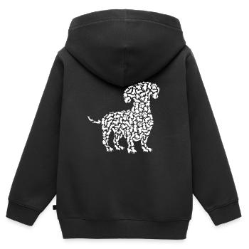 Dackel Mama Dachshund Hundehalter Herren Teckel - Kinder Premium Organic Zip Hoodie - Schwarz - Hinten - AI Model Kid Male (0cm)