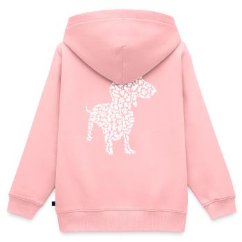 Teckel Maman Teckel Propriétaire Teckel Kids - Sweat Premium à capuche zippé enfant bio - rose - Dos - AI Model Kid Female (0cm)