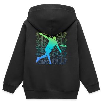 Disc Golf Disc Golf Disc Golfer Men - Kids Premium Organic Zip-up Hoodie - black - Back - AI Model Kid Male (0cm)