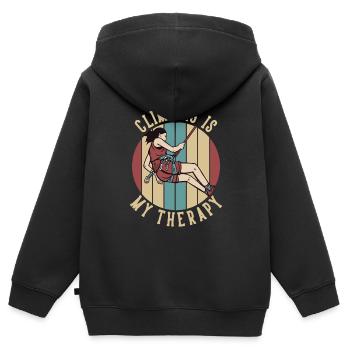 Climbing is my Therapy Sport Climbing - Kids Premium Organic Zip-up Hoodie - black - Back - AI Model Kid Male (0cm)