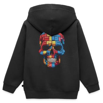 Speed Cuber Puzzle Maître Speedcuber Speed Cubing - Sweat Premium à capuche zippé enfant bio - noir - Dos - AI Model Kid Male (0cm)