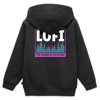 Lofi Music Lover Low Fidelity Japanische Ästhetik - Kinder Premium Organic Zip Hoodie - Schwarz - Hinten - AI Model Kid Male (0cm)