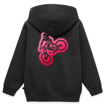 VTT VTT Descente Filles VTT - Sweat Premium à capuche zippé enfant bio - noir - Dos - AI Model Kid Male (0cm)