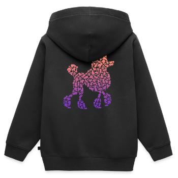 Pudel Mama Hunde Halterin Damen Hund Pudel Mädchen - Kinder Premium Organic Zip Hoodie - Schwarz - Hinten - AI Model Kid Male (0cm)