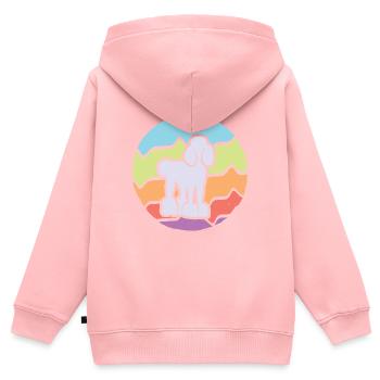 Pudel Mama Hunde Besitzerin Mädchen Hund Pudel - Kinder Premium Organic Zip Hoodie - Rosa - Hinten - AI Model Kid Female (0cm)
