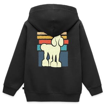 Pudel Liebhaber Hunde Besitzer Jungen Hund Pudel - Kinder Premium Organic Zip Hoodie - Schwarz - Hinten - AI Model Kid Male (0cm)