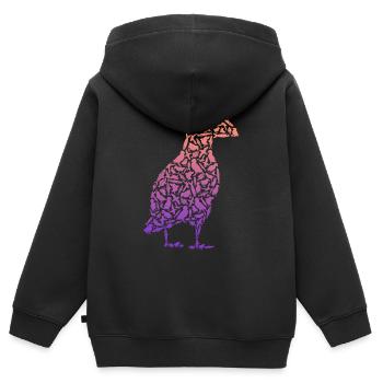 Macareux macareux macareux dames macareux - Sweat Premium à capuche zippé enfant bio - noir - Dos - AI Model Kid Male (0cm)