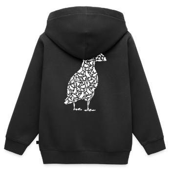 Macareux macareux macareux Fille Macareux - Sweat Premium à capuche zippé enfant bio - noir - Dos - AI Model Kid Male (0cm)