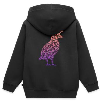 Macareux macareux macareux macareux macareux Fille - Sweat Premium à capuche zippé enfant bio - noir - Dos - AI Model Kid Male (0cm)