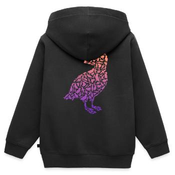 Puffin Puffin Puffin Puffin Children - Kids Premium Organic Zip-up Hoodie - black - Back - AI Model Kid Male (0cm)