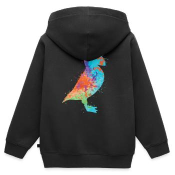 Macareux macareux Macareux Enfants Macareux - Sweat Premium à capuche zippé enfant bio - noir - Dos - AI Model Kid Male (0cm)