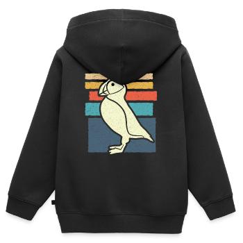 Macareux de Papageitaucher Macareux de Papageientaucher Macareux - Sweat Premium à capuche zippé enfant bio - noir - Dos - AI Model Kid Male (0cm)